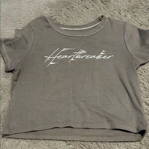 Cotton On Gray Heartbreaker Crop Top